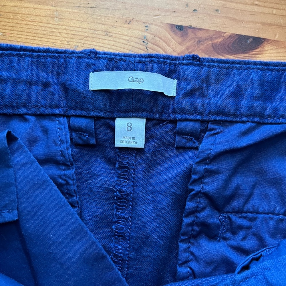 Linen blend navy pants